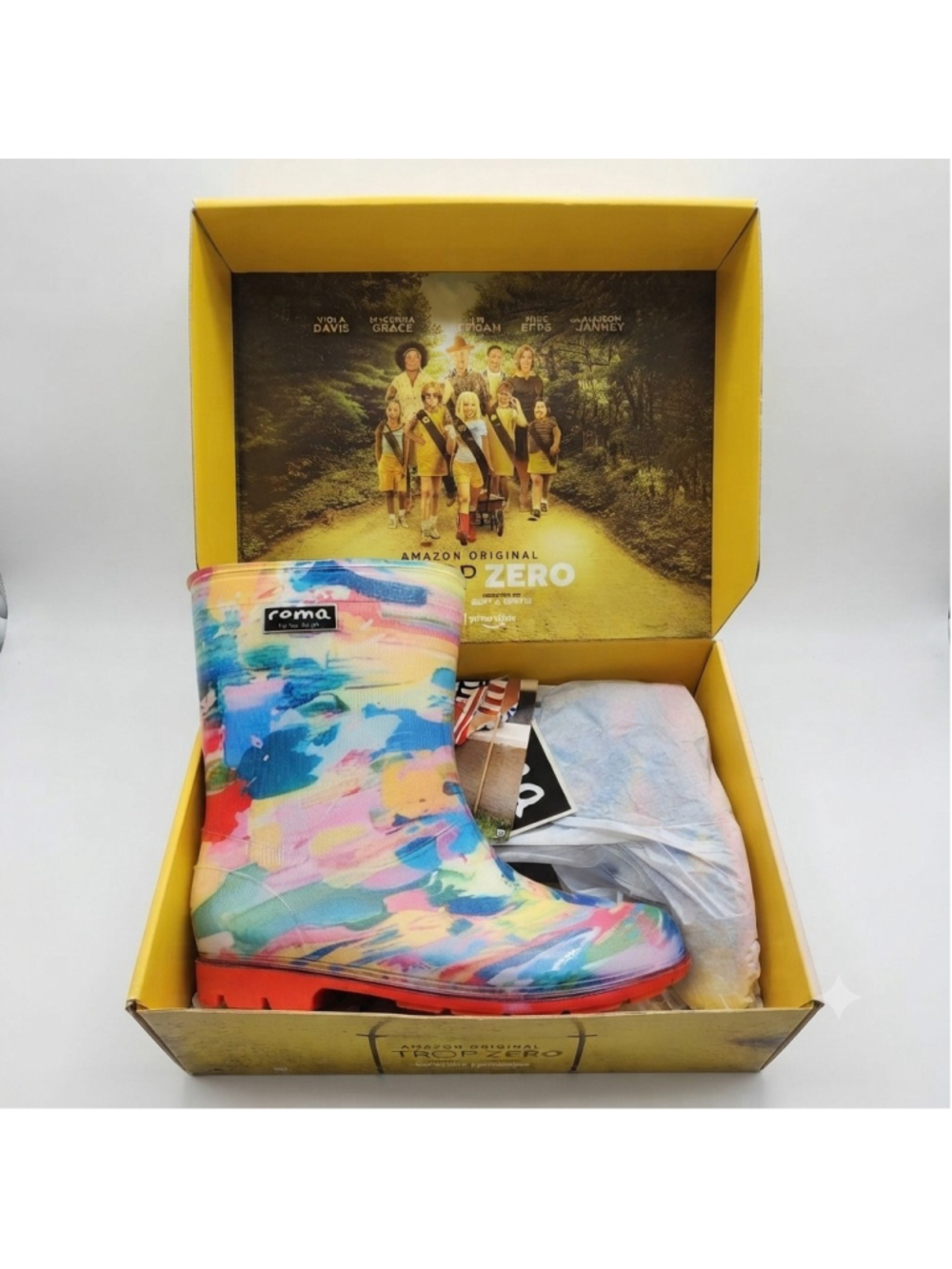 Roma Abel Kids Rain Boots Size 3 US Multicolor Art Print Troop Zero Edition New